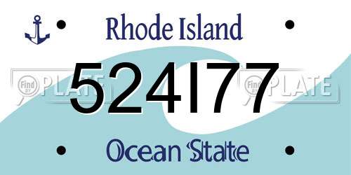 524I77 Rhode Island License Plate