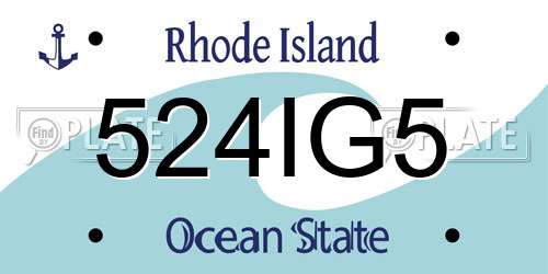 524IG5 Rhode Island License Plate
