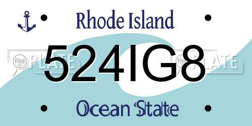 524IG8 Rhode Island License Plate