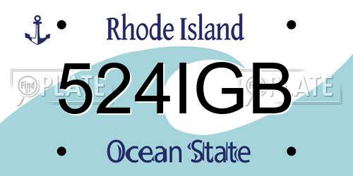 524IGB Rhode Island License Plate