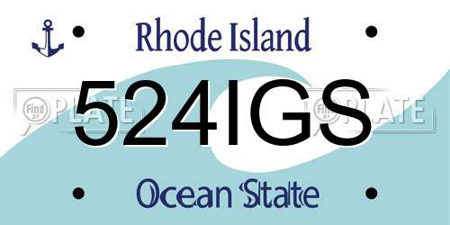 524IGS Rhode Island License Plate