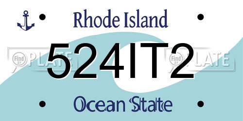 524IT2 Rhode Island License Plate