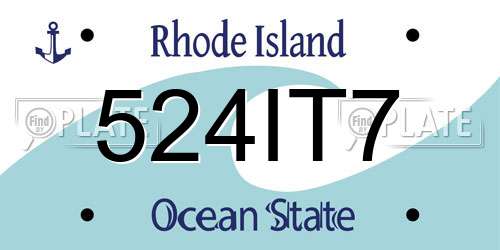 524IT7 Rhode Island License Plate