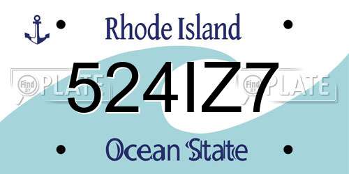 524IZ7 Rhode Island License Plate