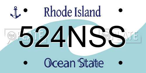 524NSS Rhode Island License Plate