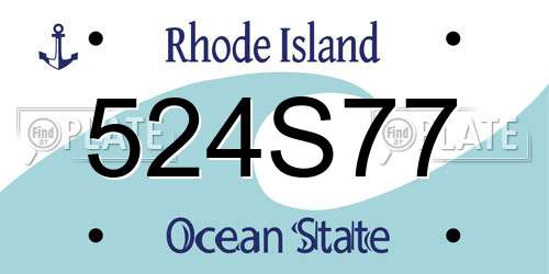 524S77 Rhode Island License Plate