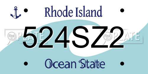 524SZ2 Rhode Island License Plate