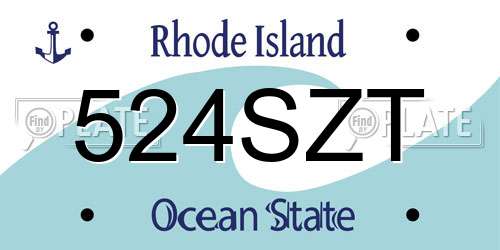 524SZT Rhode Island License Plate