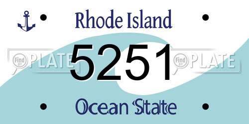 5251 Rhode Island License Plate