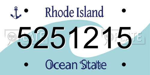 5251215 Rhode Island License Plate