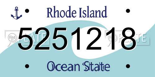 5251218 Rhode Island License Plate