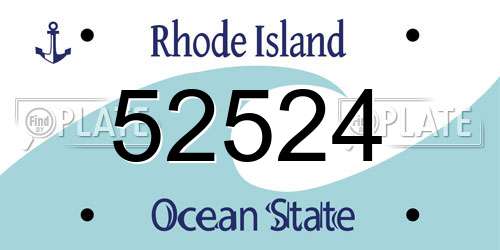 52524 Rhode Island License Plate