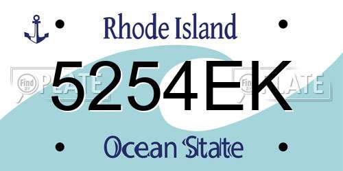 5254EK Rhode Island License Plate
