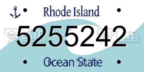 5255242 Rhode Island License Plate