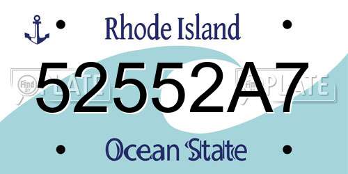 52552A7 Rhode Island License Plate