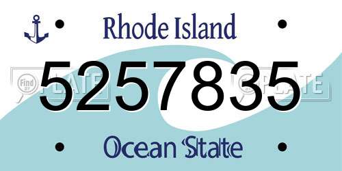 5257835 Rhode Island License Plate