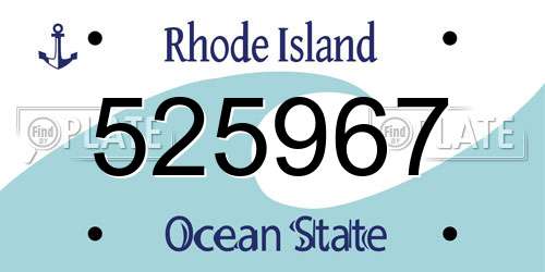 525967 Rhode Island License Plate