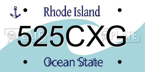 525CXG Rhode Island License Plate