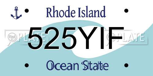 525YIF Rhode Island License Plate