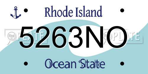 5263NO Rhode Island License Plate