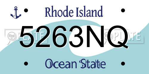 5263NQ Rhode Island License Plate
