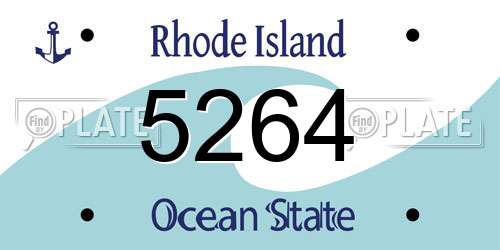 5264 Rhode Island License Plate