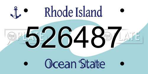 526487 Rhode Island License Plate