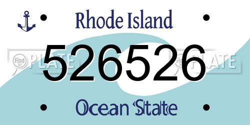 526526 Rhode Island License Plate