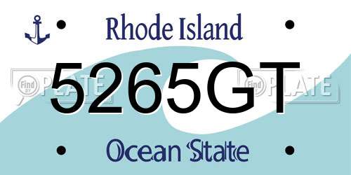 5265GT Rhode Island License Plate