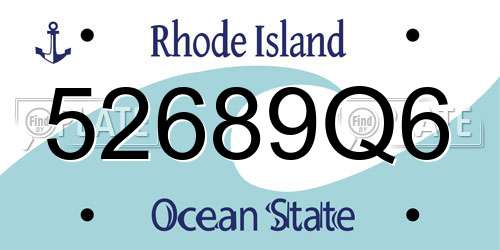 52689Q6 Rhode Island License Plate