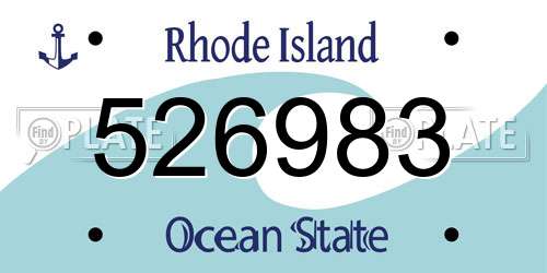 526983 Rhode Island License Plate