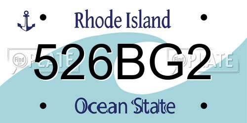 526BG2 Rhode Island License Plate