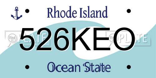 526KEO Rhode Island License Plate