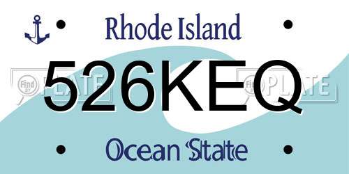 526KEQ Rhode Island License Plate