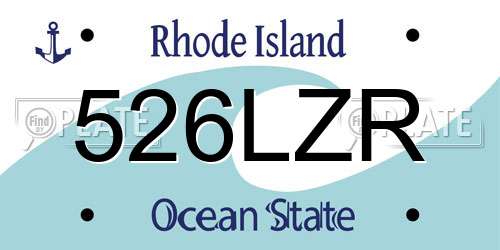 526LZR Rhode Island License Plate