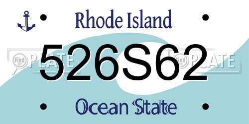 526S62 Rhode Island License Plate