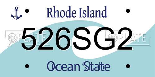 526SG2 Rhode Island License Plate