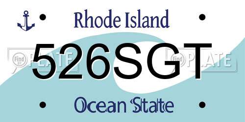 526SGT Rhode Island License Plate