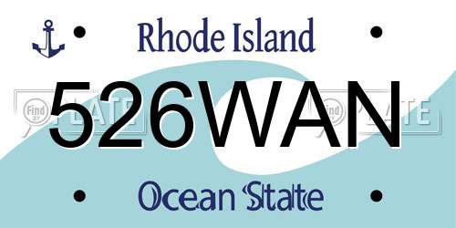 526WAN Rhode Island License Plate