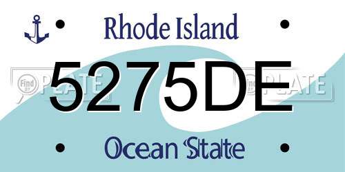 5275DE Rhode Island License Plate