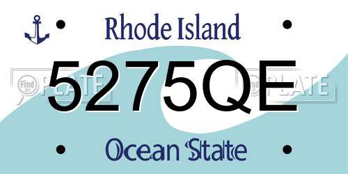 5275QE Rhode Island License Plate
