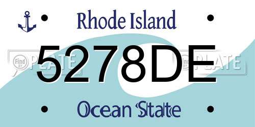 5278DE Rhode Island License Plate