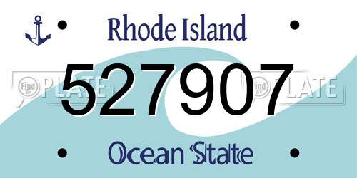 527907 Rhode Island License Plate