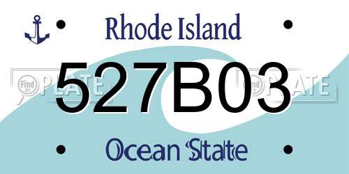 527B03 Rhode Island License Plate