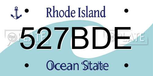527BDE Rhode Island License Plate
