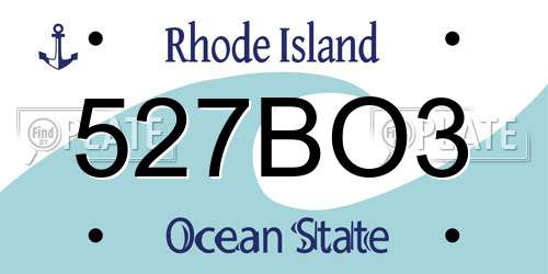 527BO3 Rhode Island License Plate