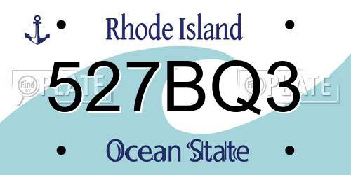 527BQ3 Rhode Island License Plate