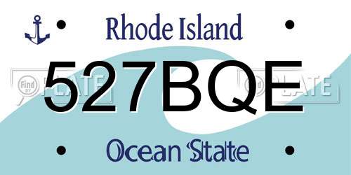 527BQE Rhode Island License Plate