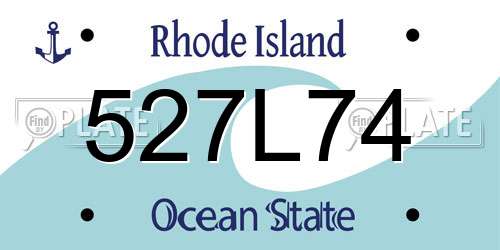 527L74 Rhode Island License Plate