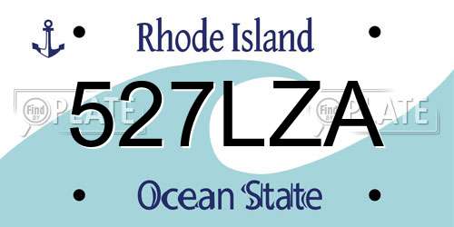 527LZA Rhode Island License Plate